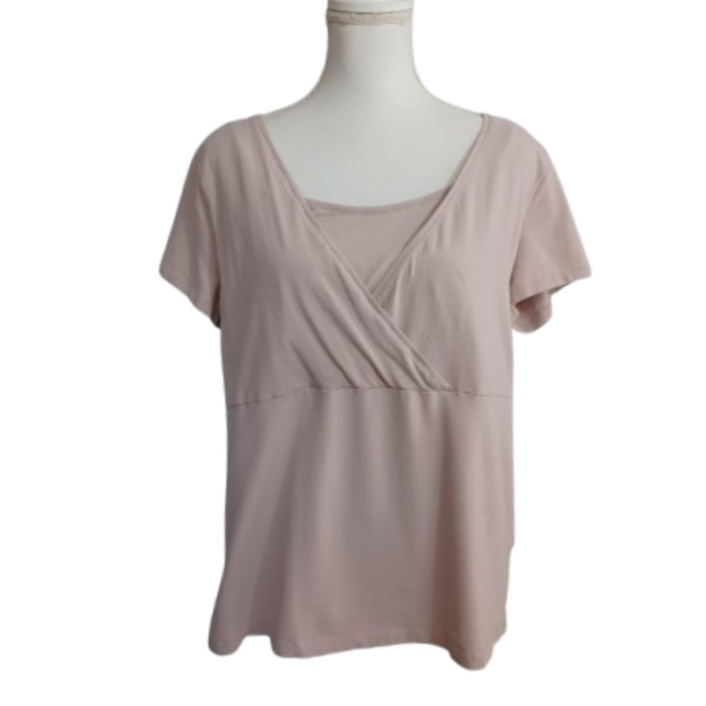 H&M MAMA Soft Pink Womens Nursing Maternity Post Pregnancy Motherhood Top Blouse